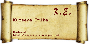 Kucsera Erika névjegykártya